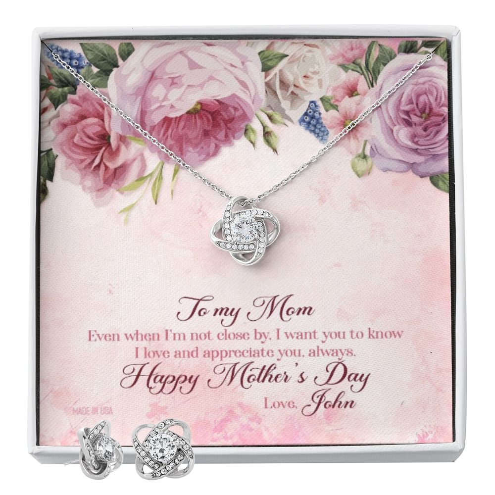 Custom Happy Mother Day Style 01 14k White Gold Interlocking Heart Pendant Necklace Jewelry Gifts For Mom Wife Grandma Auntie - Delicate Leather