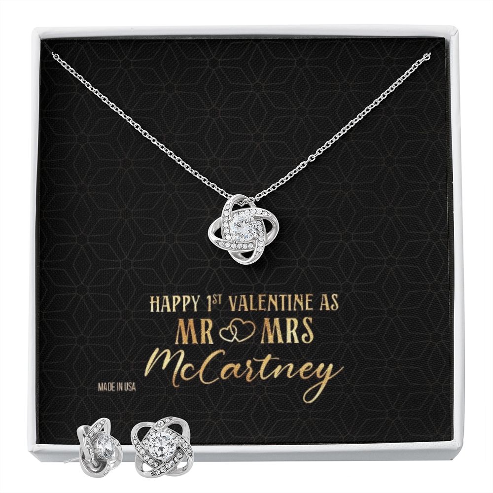 Custom Name Mr and Mrs 14k White Gold Pendant Chain Necklace Jewelry with Message Card Gift for Girlfriend Wife Fiancee Woman Girl - Delicate Leather