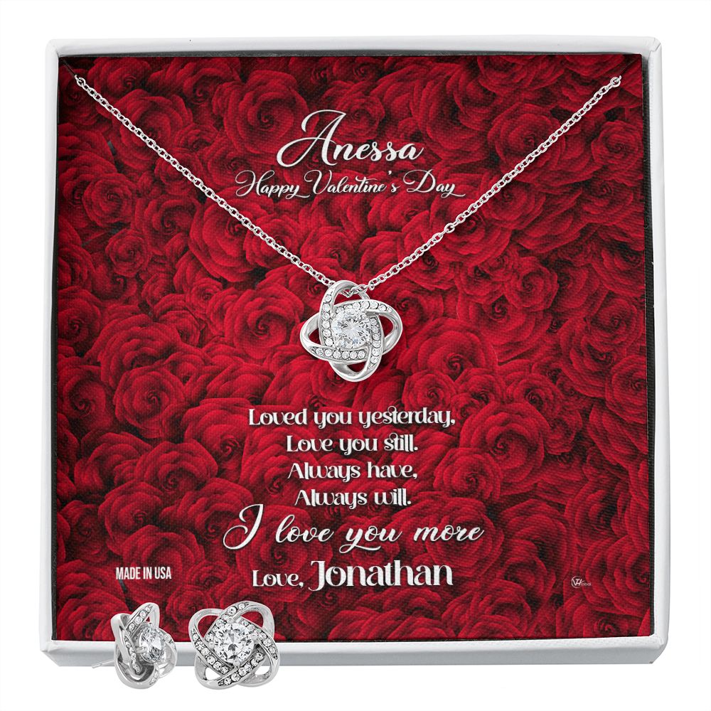 Custom Name Valentine's Day 14k White Gold Pendant Necklace Jewelry Message Card Gift For Girlfriend Wife Fiancee Woman Girl - Delicate Leather