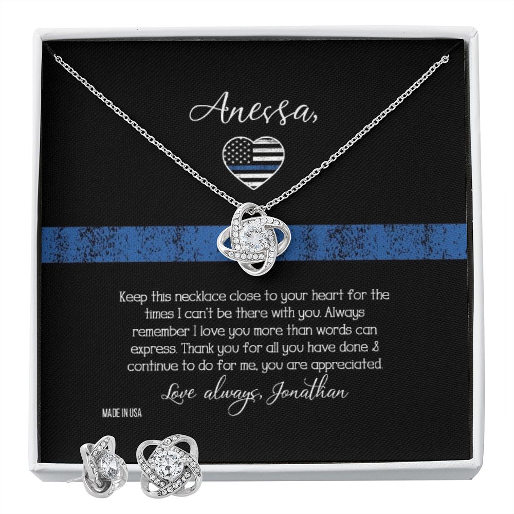 Custom Name To My Police Girlfriend 14k White Gold Pendant Chain Necklace Jewelry Gift for Girlfriend Wife Fiancee Woman - Delicate Leather