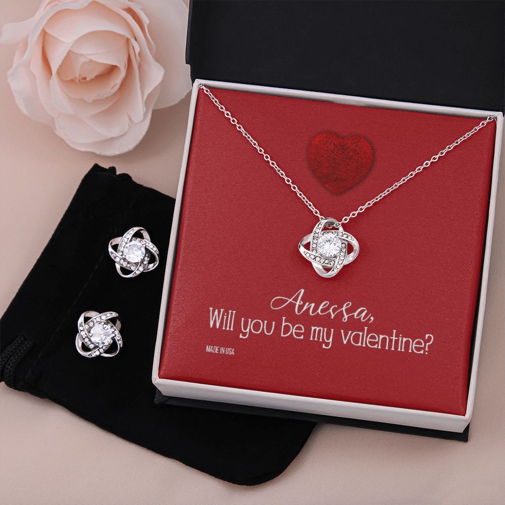 Custom Name To My Girl Friend Will You Be My Valentine 14k White Gold Pendant Chain Necklace Jewelry with Message Card Gift for Girlfriend Wife Fiancee Woman Girl - Delicate Leather