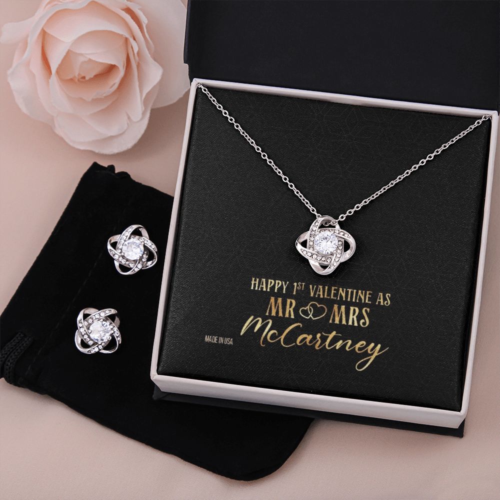 Custom Name Mr and Mrs 14k White Gold Pendant Chain Necklace Jewelry with Message Card Gift for Girlfriend Wife Fiancee Woman Girl - Delicate Leather
