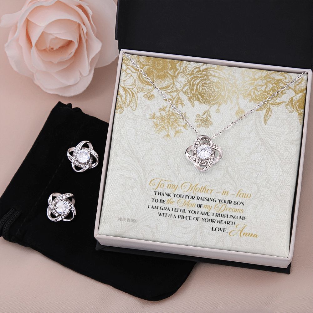 Custom Happy Mother Day Style 02 14k White Gold Interlocking Heart Pendant Necklace Jewelry Gifts For Mom Wife Grandma Auntie - Delicate Leather