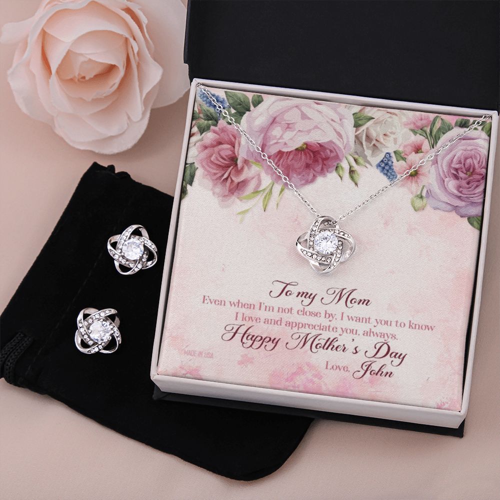 Custom Happy Mother Day Style 01 14k White Gold Interlocking Heart Pendant Necklace Jewelry Gifts For Mom Wife Grandma Auntie - Delicate Leather