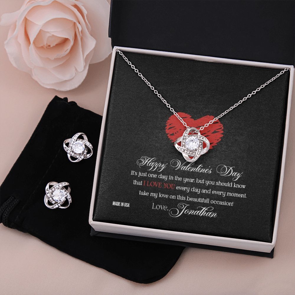Custom Name Happy Valentine's Day 14k White Gold Pendant Necklace Jewelry Gift for Girlfriend Wife Fiancee Woman Girl - Delicate Leather
