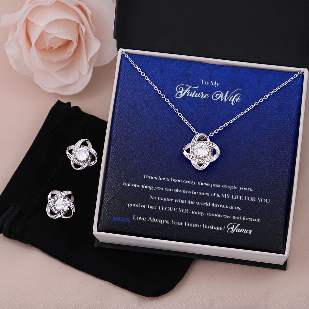 Custom To My Future Wife My Life For You 14k White Gold Pendant Necklace Jewelry Gift For Wife Mother day - Delicate Leather
