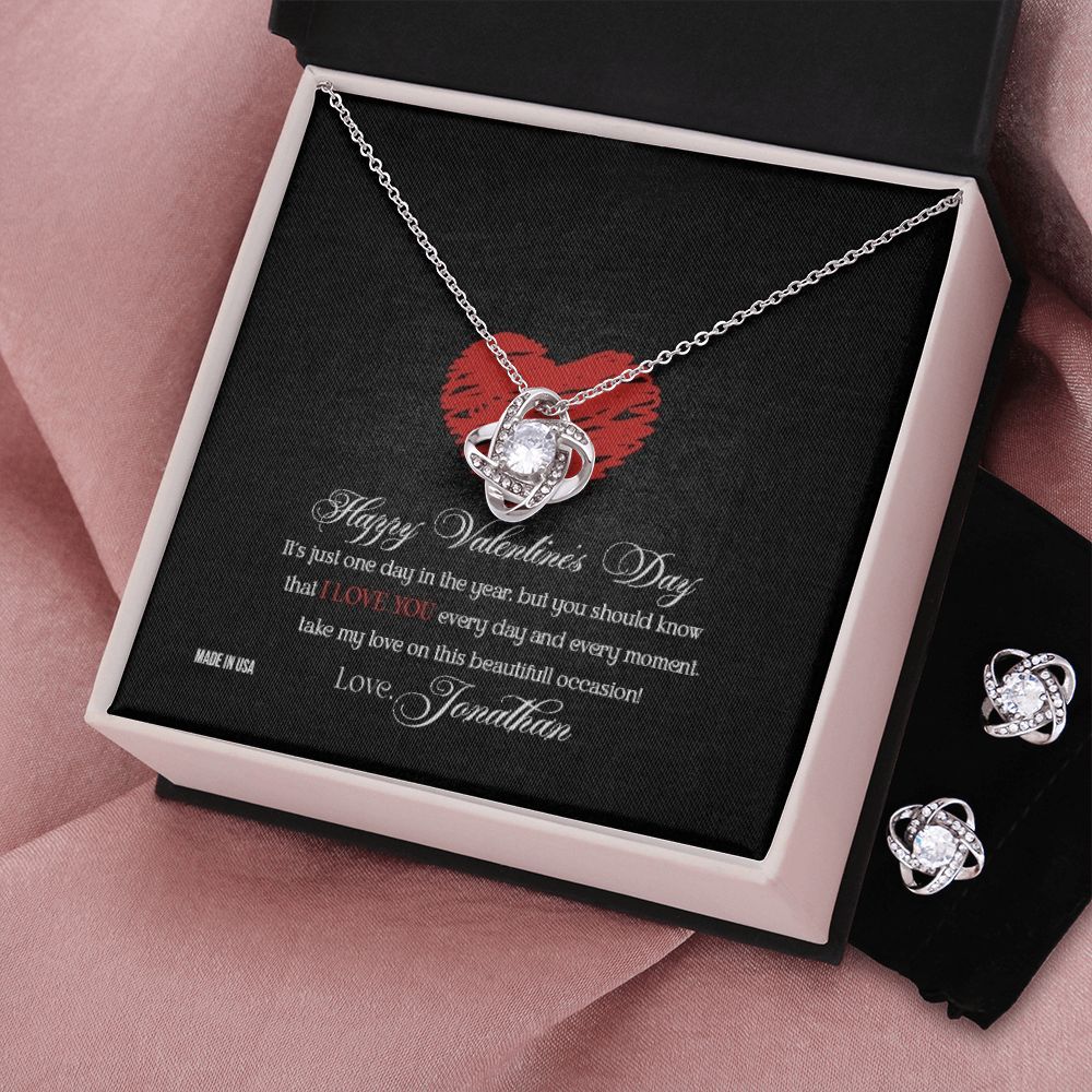 Custom Name Happy Valentine's Day 14k White Gold Pendant Necklace Jewelry Gift for Girlfriend Wife Fiancee Woman Girl - Delicate Leather