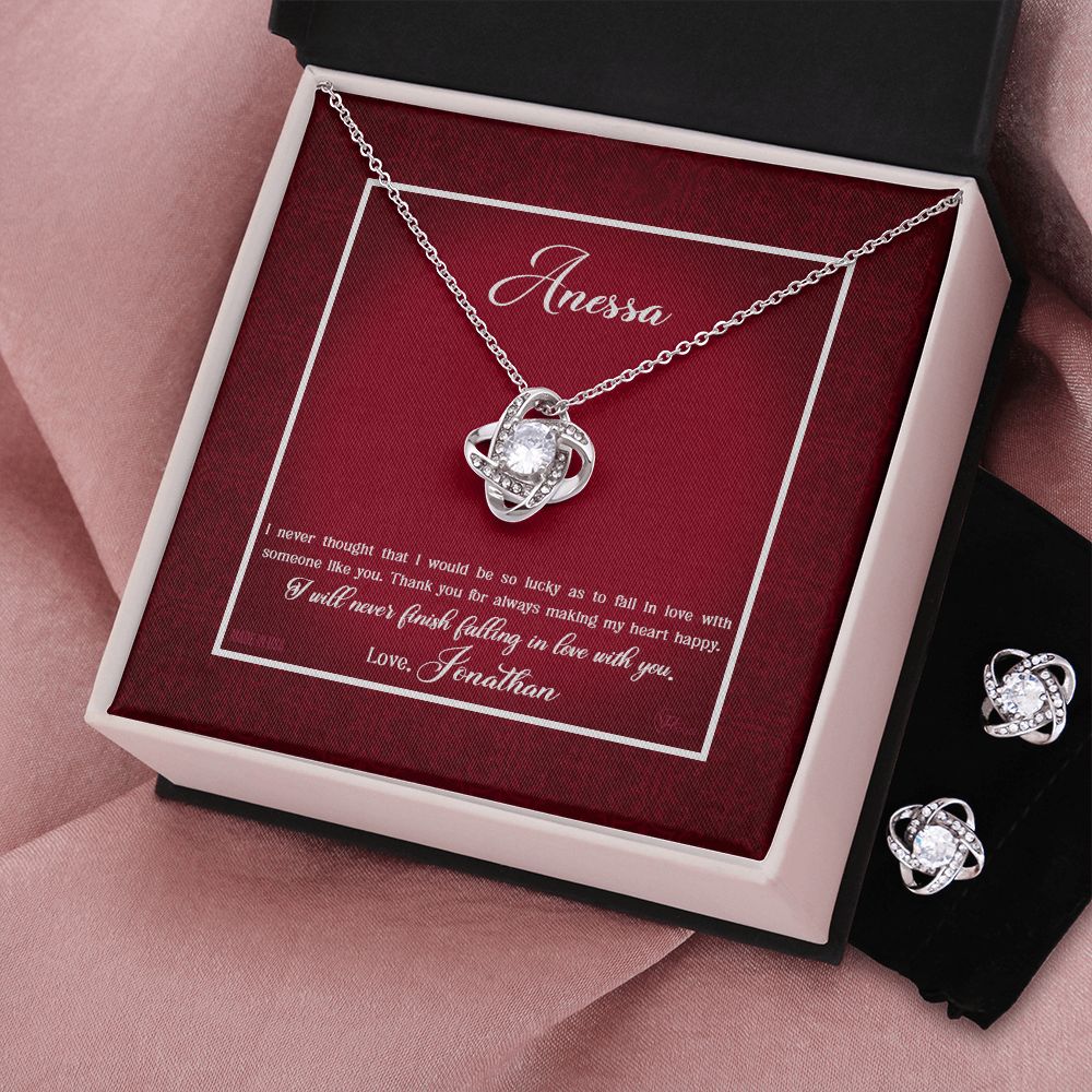 Custom Name Valentine's Day Necklace for Girlfriend 14k White Gold Pendant Chain Necklace Jewelry with Message Card Gift Box for Girlfriend Wife Fiancee Woman Girl - Delicate Leather