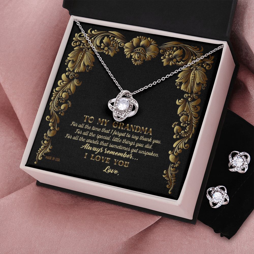 Custom Grandma Royal Floral Vintage Mothers Day Ideas 14k White Gold Interlocking Heart Pendant Necklace Jewelry Gifts For Mom Wife Grandma Auntie - Delicate Leather