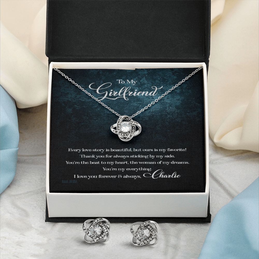 Custom To My Girlfriend Every Love Story Is Beautiful 14k White Gold Pendant Necklace Jewelry Gift For Girlfriend Mother day - Delicate Leather