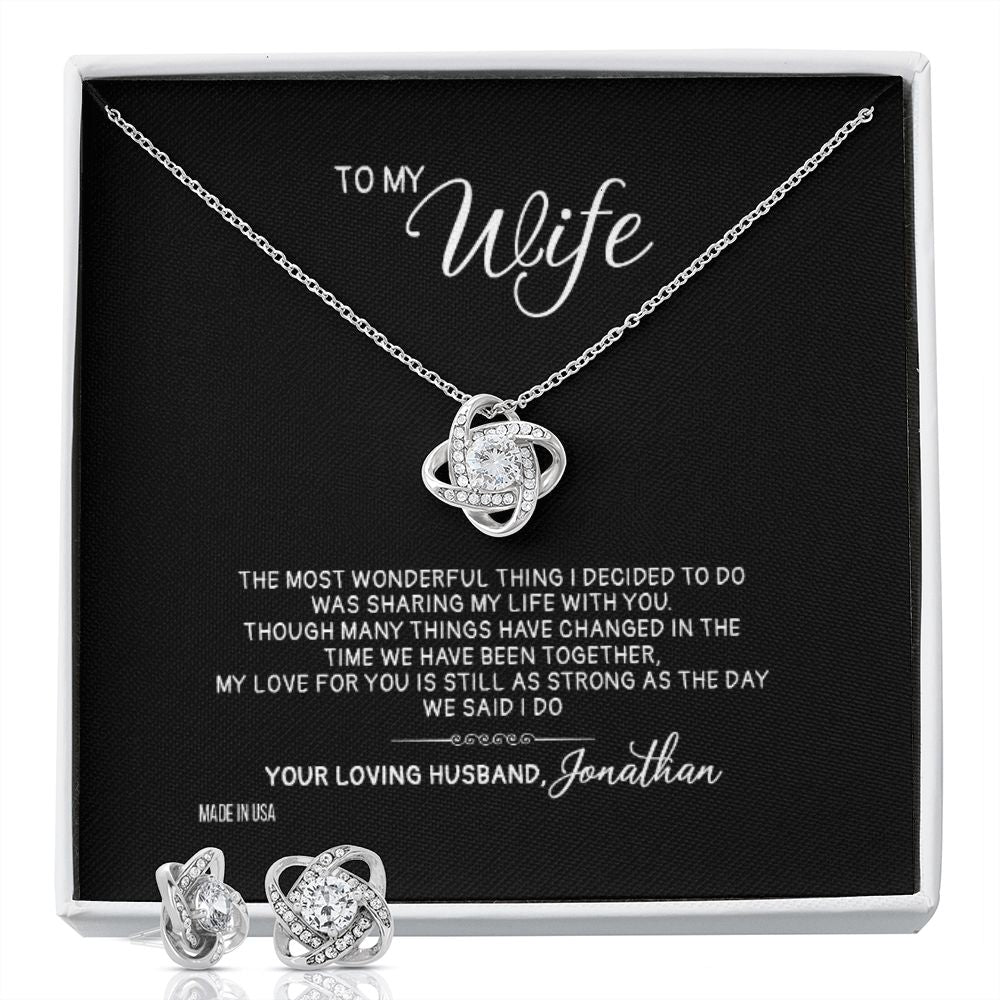 Custom Name To My Wonderful Wife 14k White Gold Pendant Chain Necklace Jewelry Gift for Girlfriend Wife Fiancee Woman Mother day - Delicate Leather