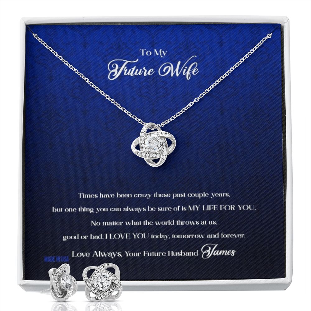 Custom To My Future Wife My Life For You 14k White Gold Pendant Necklace Jewelry Gift For Wife Mother day - Delicate Leather