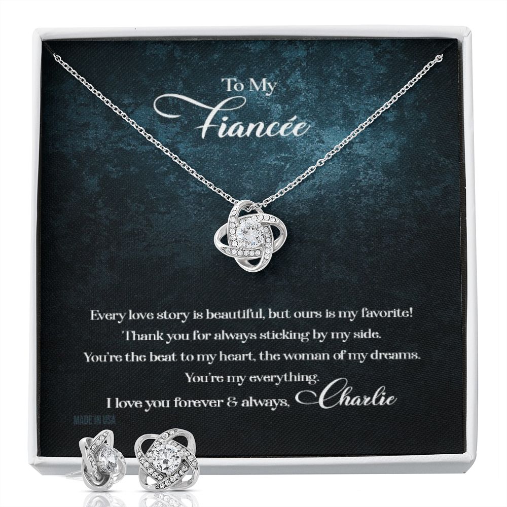 Custom To My Fiancée Every Love Story Is Beautiful 14k White Gold Pendant Necklace Jewelry Gift For Fiancée Mother day - Delicate Leather