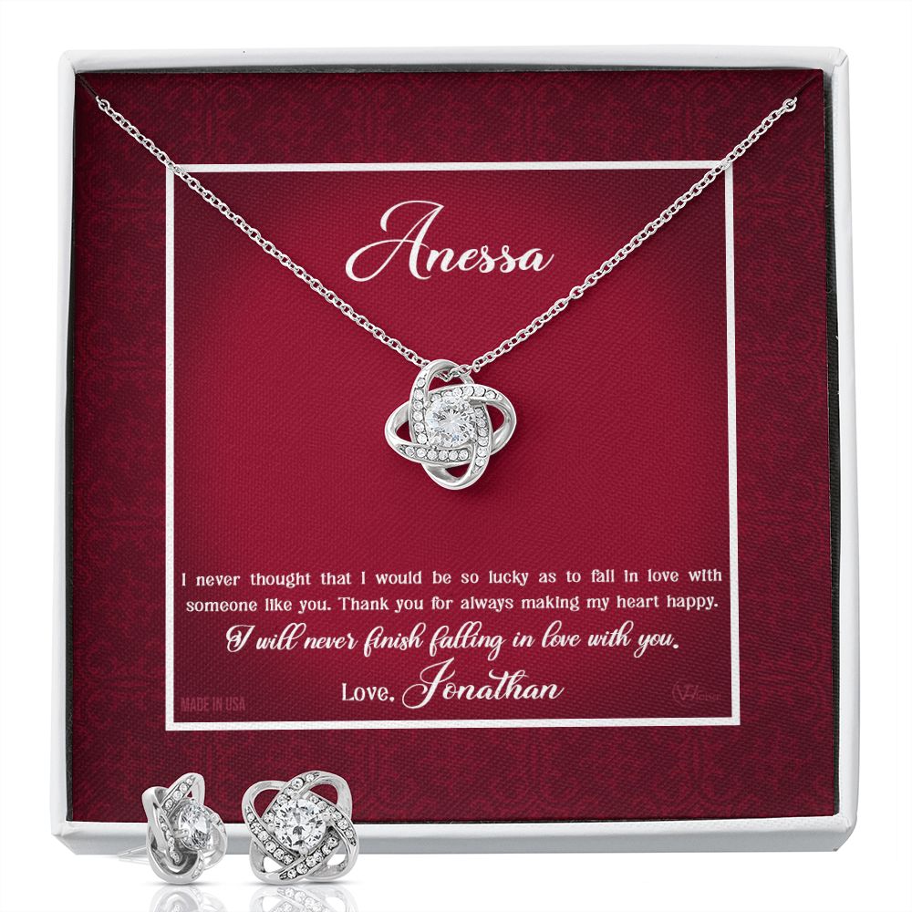 Custom Name Valentine's Day Necklace for Girlfriend 14k White Gold Pendant Chain Necklace Jewelry with Message Card Gift Box for Girlfriend Wife Fiancee Woman Girl - Delicate Leather
