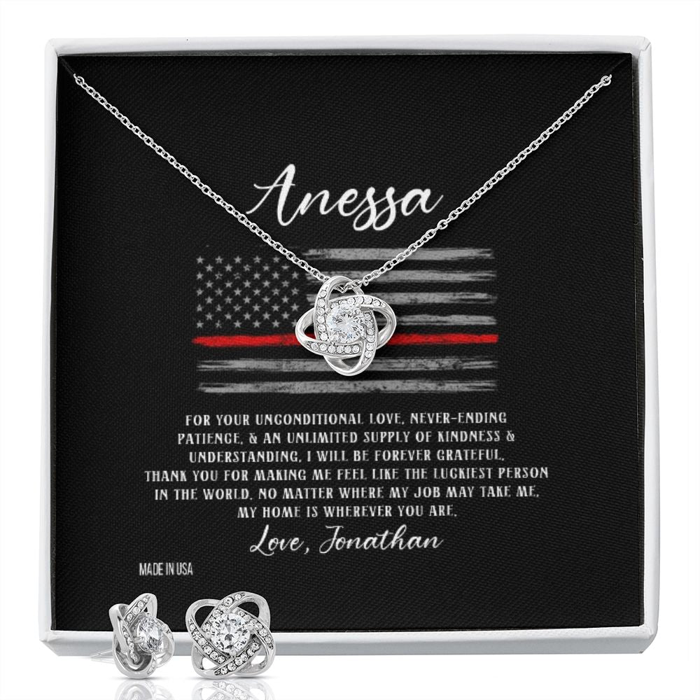 Custom Name To My Firefighter Girlfriend 14k White Gold Pendant Chain Necklace Jewelry Gift for Girlfriend Wife Fiancee Mother Day - Delicate Leather