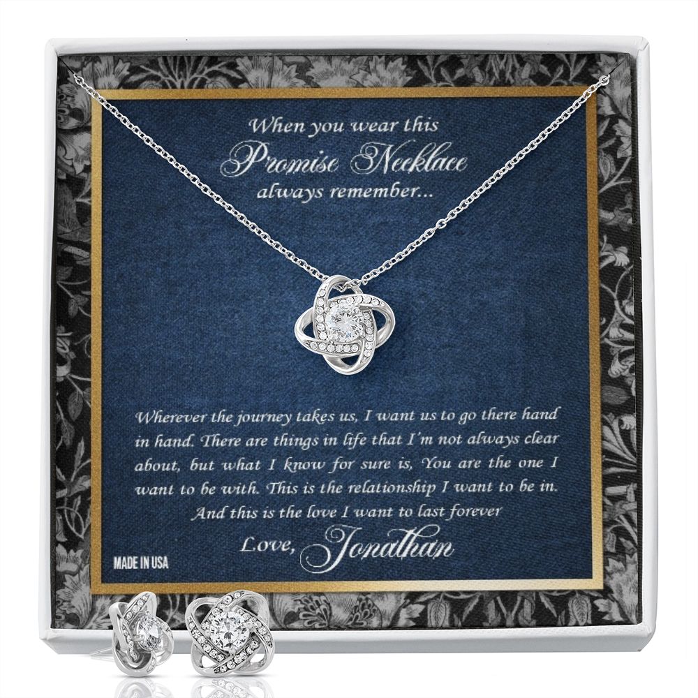 Custom Name Promise 14k White Gold Pendant Necklace Jewelry Gift For Wife Girlfriend Fiancee Woman Mother day - Delicate Leather