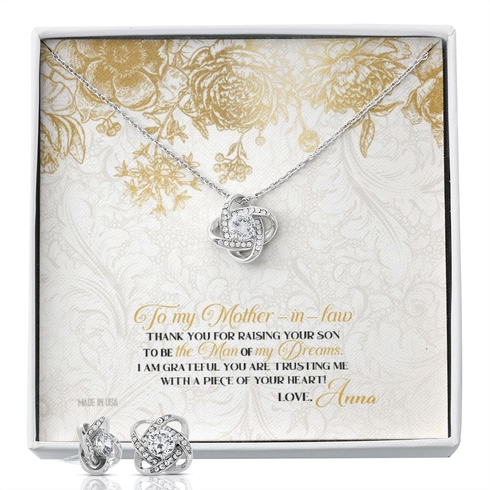 Custom Happy Mother Day Style 02 14k White Gold Interlocking Heart Pendant Necklace Jewelry Gifts For Mom Wife Grandma Auntie - Delicate Leather