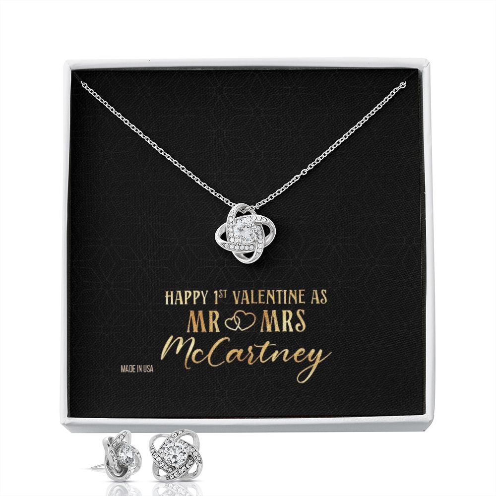 Custom Name Mr and Mrs 14k White Gold Pendant Chain Necklace Jewelry with Message Card Gift for Girlfriend Wife Fiancee Woman Girl - Delicate Leather
