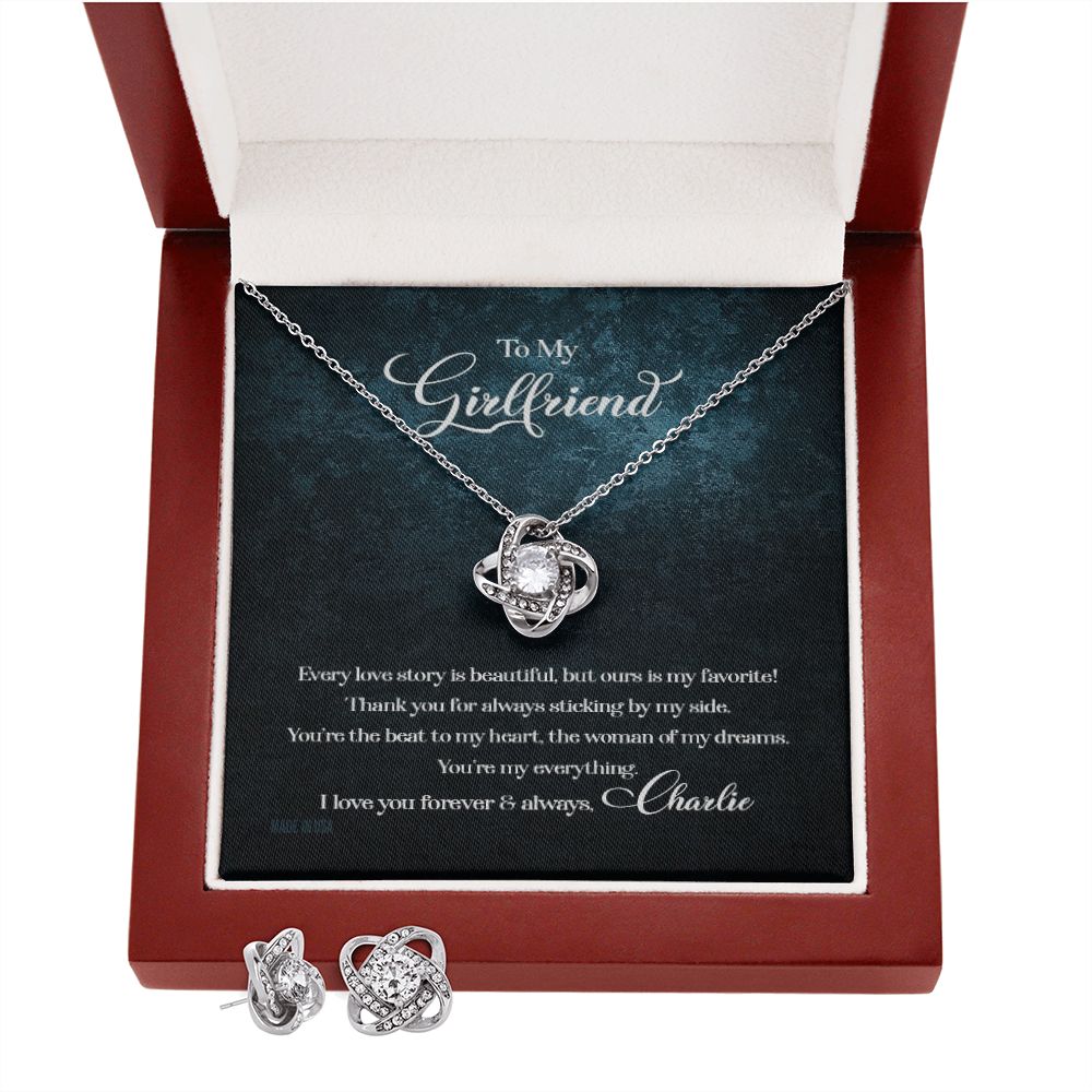 Custom To My Girlfriend Every Love Story Is Beautiful 14k White Gold Pendant Necklace Jewelry Gift For Girlfriend Mother day - Delicate Leather