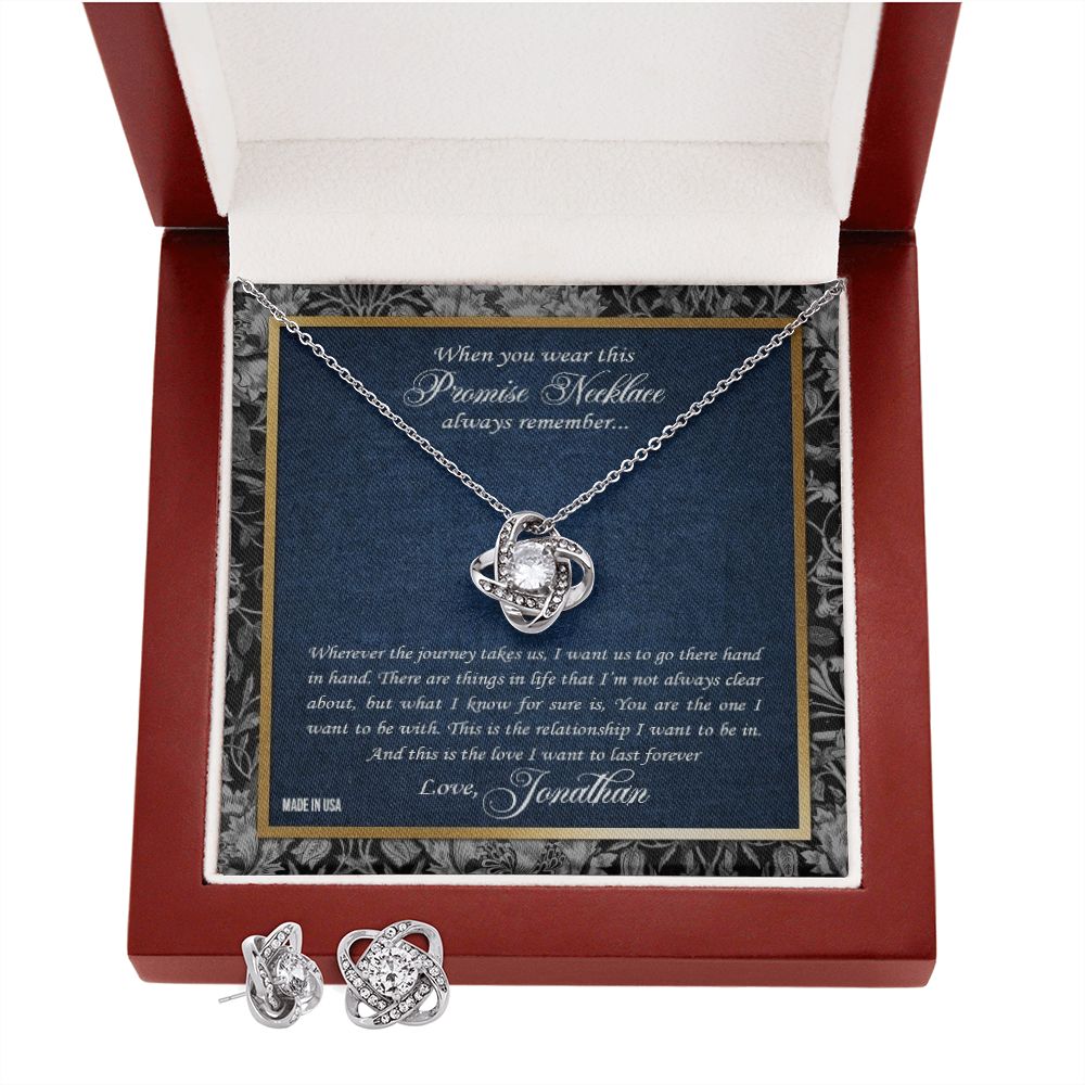 Custom Name Promise 14k White Gold Pendant Necklace Jewelry Gift For Wife Girlfriend Fiancee Woman Mother day - Delicate Leather