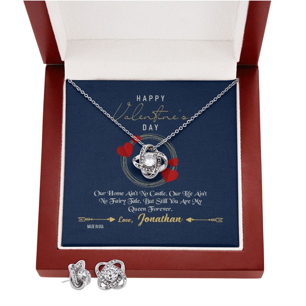 Custom Name To My Wife Happy Valentines Day 14k White Gold Pendant Chain Necklace Jewelry Gift for Wife Fiancee Woman - Delicate Leather