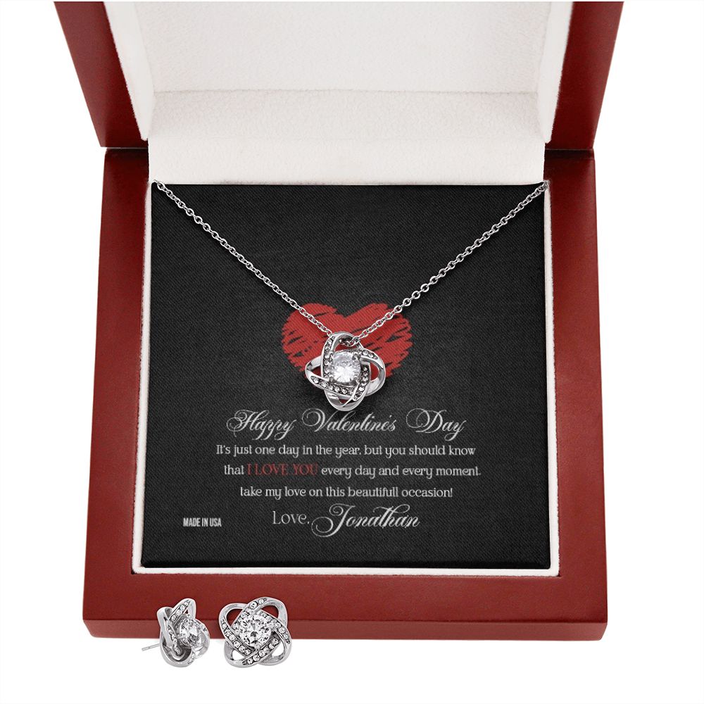 Custom Name Happy Valentine's Day 14k White Gold Pendant Necklace Jewelry Gift for Girlfriend Wife Fiancee Woman Girl - Delicate Leather