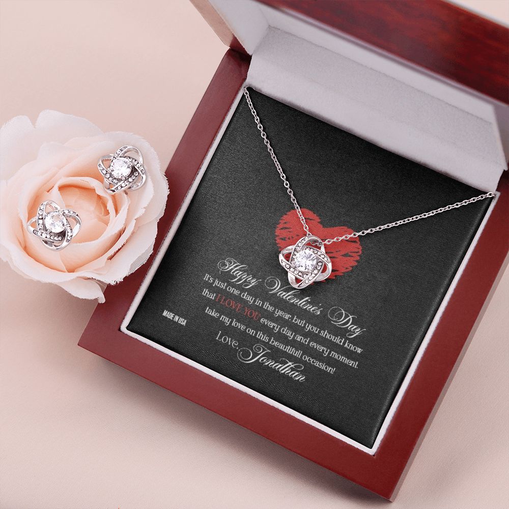 Custom Name Happy Valentine's Day 14k White Gold Pendant Necklace Jewelry Gift for Girlfriend Wife Fiancee Woman Girl - Delicate Leather