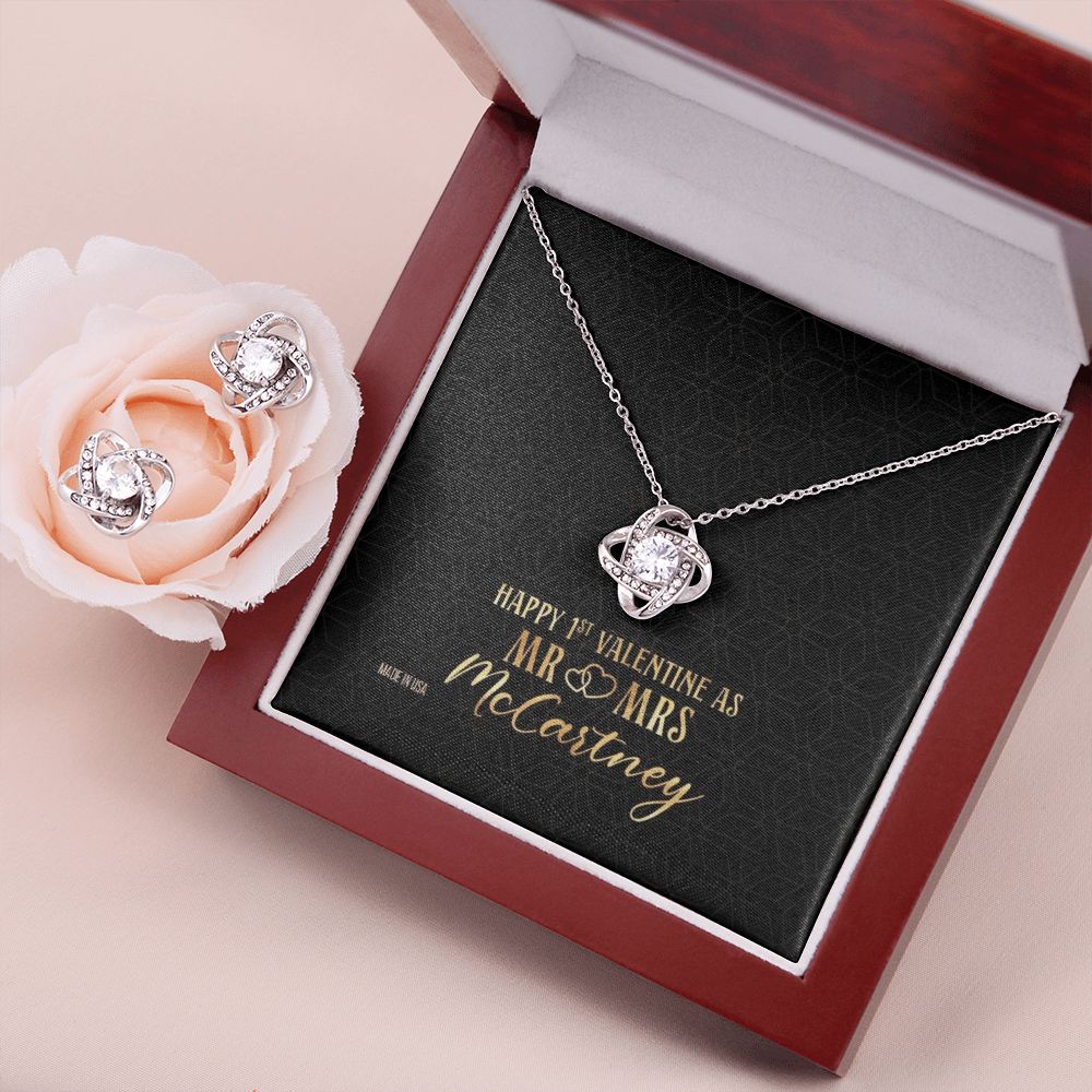 Custom Name Mr and Mrs 14k White Gold Pendant Chain Necklace Jewelry with Message Card Gift for Girlfriend Wife Fiancee Woman Girl - Delicate Leather
