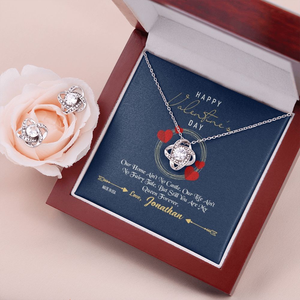 Custom Name To My Wife Happy Valentines Day 14k White Gold Pendant Chain Necklace Jewelry Gift for Wife Fiancee Woman - Delicate Leather