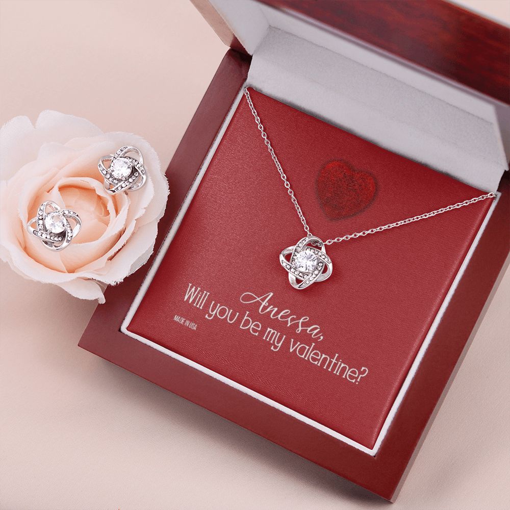 Custom Name To My Girl Friend Will You Be My Valentine 14k White Gold Pendant Chain Necklace Jewelry with Message Card Gift for Girlfriend Wife Fiancee Woman Girl - Delicate Leather