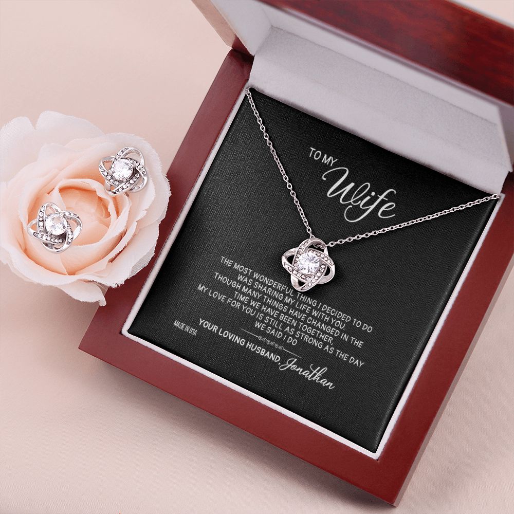 Custom Name To My Wonderful Wife 14k White Gold Pendant Chain Necklace Jewelry Gift for Girlfriend Wife Fiancee Woman Mother day - Delicate Leather