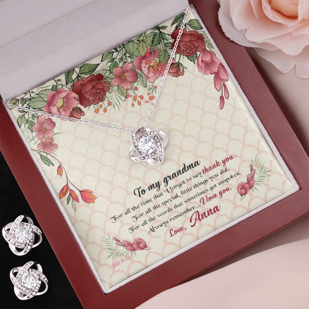 Custom Grandma Mothers Day Ideas 14k White Gold Interlocking Heart Pendant Necklace Jewelry Gifts For Mom Wife Grandma Auntie - Delicate Leather