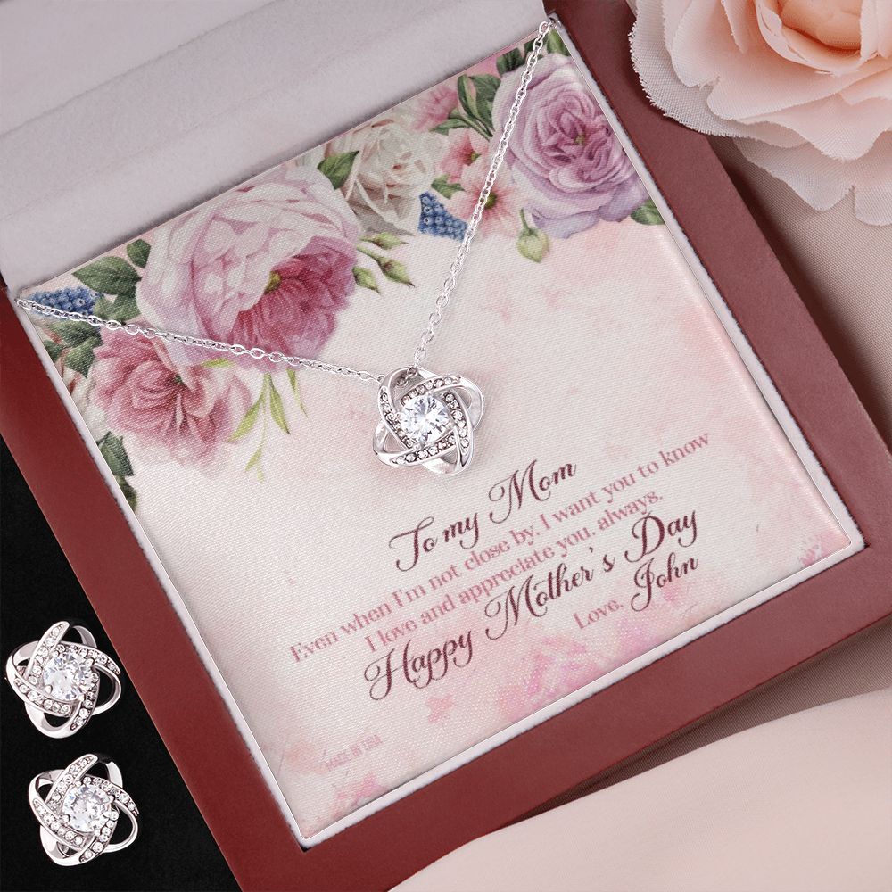 Custom Happy Mother Day Style 01 14k White Gold Interlocking Heart Pendant Necklace Jewelry Gifts For Mom Wife Grandma Auntie - Delicate Leather