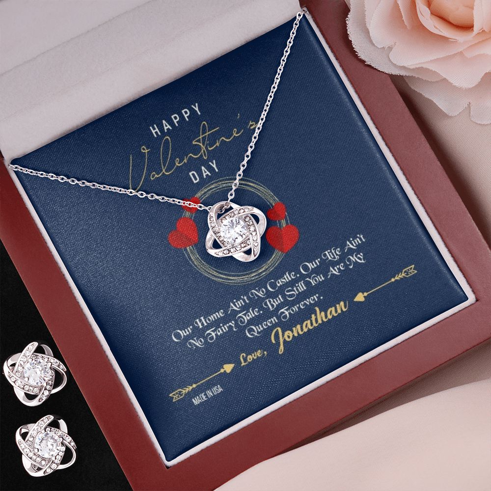Custom Name To My Wife Happy Valentines Day 14k White Gold Pendant Chain Necklace Jewelry Gift for Wife Fiancee Woman - Delicate Leather