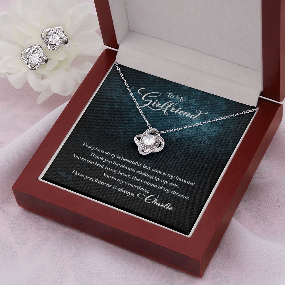 Custom To My Girlfriend Every Love Story Is Beautiful 14k White Gold Pendant Necklace Jewelry Gift For Girlfriend Mother day - Delicate Leather