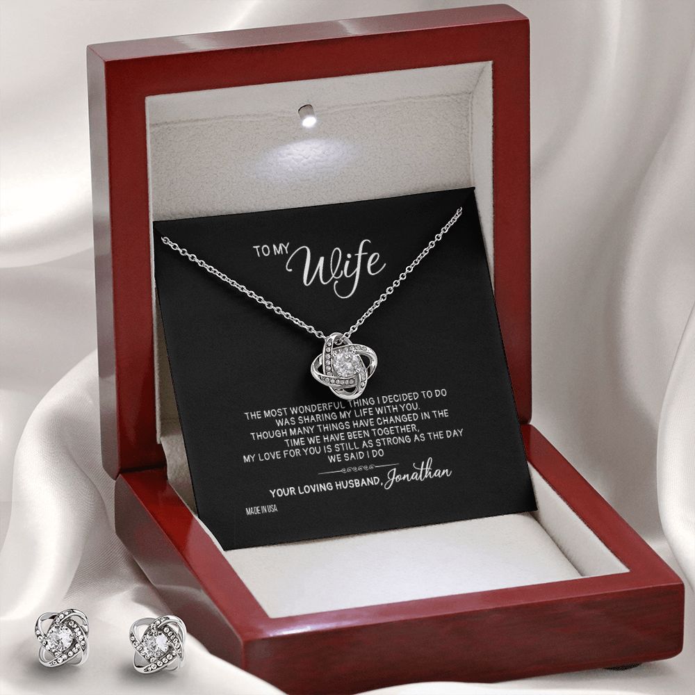 Custom Name To My Wonderful Wife 14k White Gold Pendant Chain Necklace Jewelry Gift for Girlfriend Wife Fiancee Woman Mother day - Delicate Leather