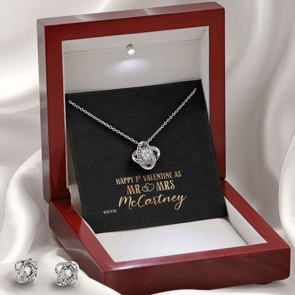Custom Name Mr and Mrs 14k White Gold Pendant Chain Necklace Jewelry with Message Card Gift for Girlfriend Wife Fiancee Woman Girl - Delicate Leather