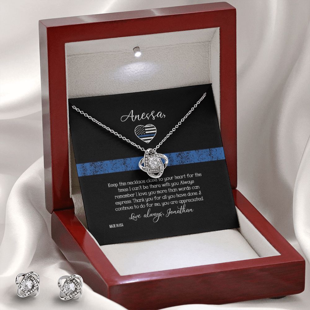 Custom Name To My Police Girlfriend 14k White Gold Pendant Chain Necklace Jewelry Gift for Girlfriend Wife Fiancee Woman - Delicate Leather