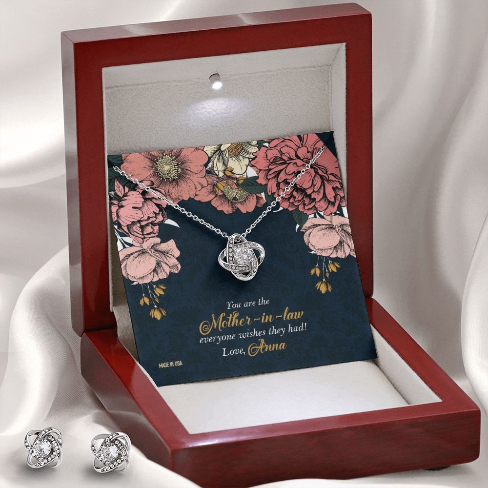 Custom Happy Mothers Day 14k White Gold Interlocking Heart Pendant Necklace Jewelry Gifts For Mom Wife Grandma Auntie - Delicate Leather