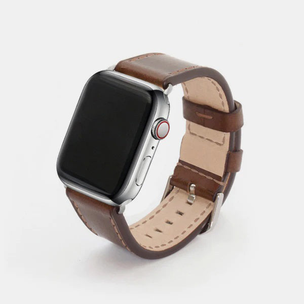 Leather Compatible With Apple Watch Strap | Morden | Dark Brown Delicate Leather