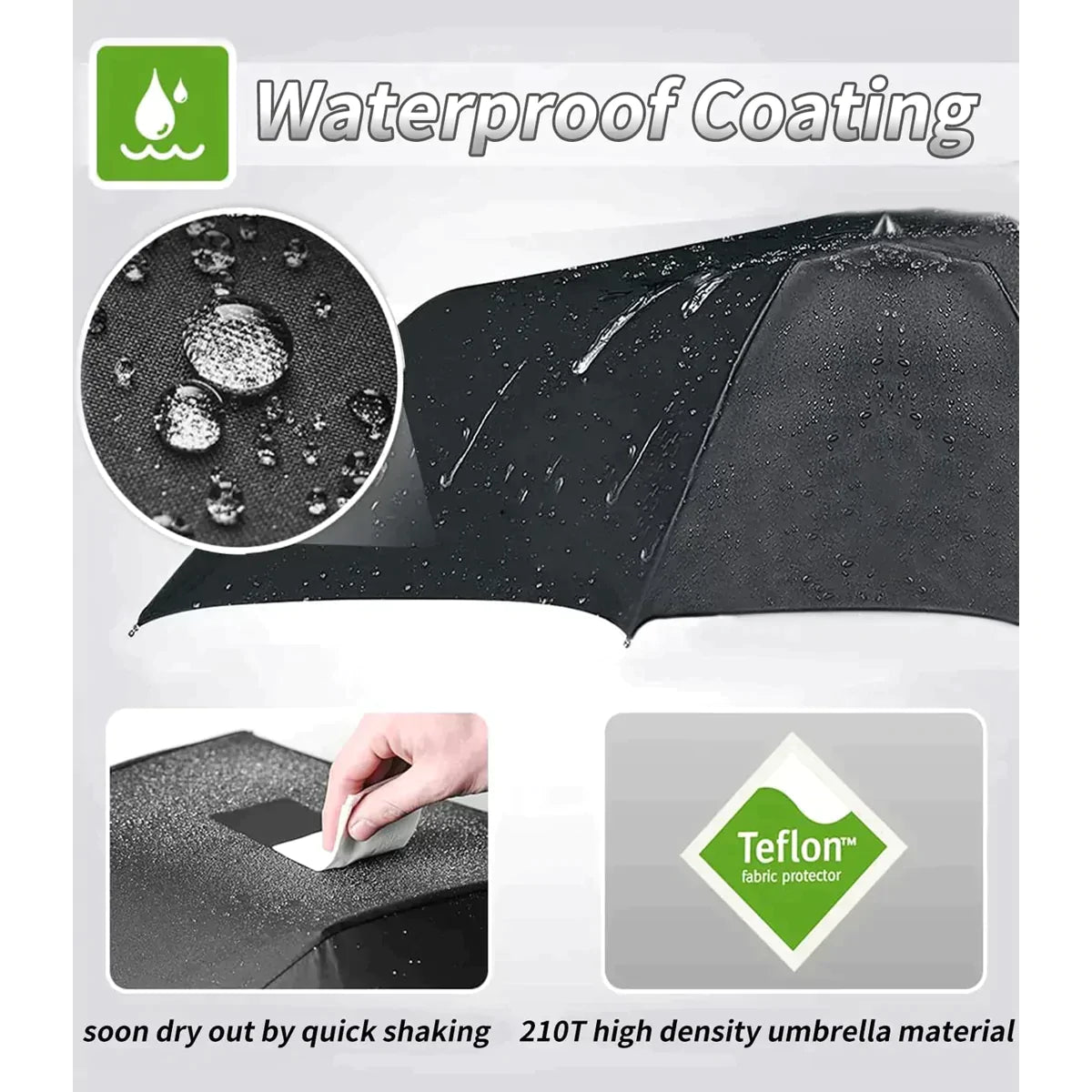 Designed for all car, 2024 Update Version 10 Ribs Umbrella Windproof Automatic Folding Umbrella, Rain and Sun Protection - Delicate Leather