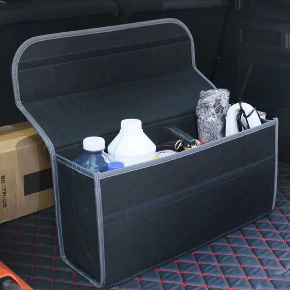Custom Text and Logo Soft Felt Car Bag Organizer, Fit with Jaguar, Folding Car Storage Box Non Slip Fireproof Car Trunk Organizer - Delicate Leather