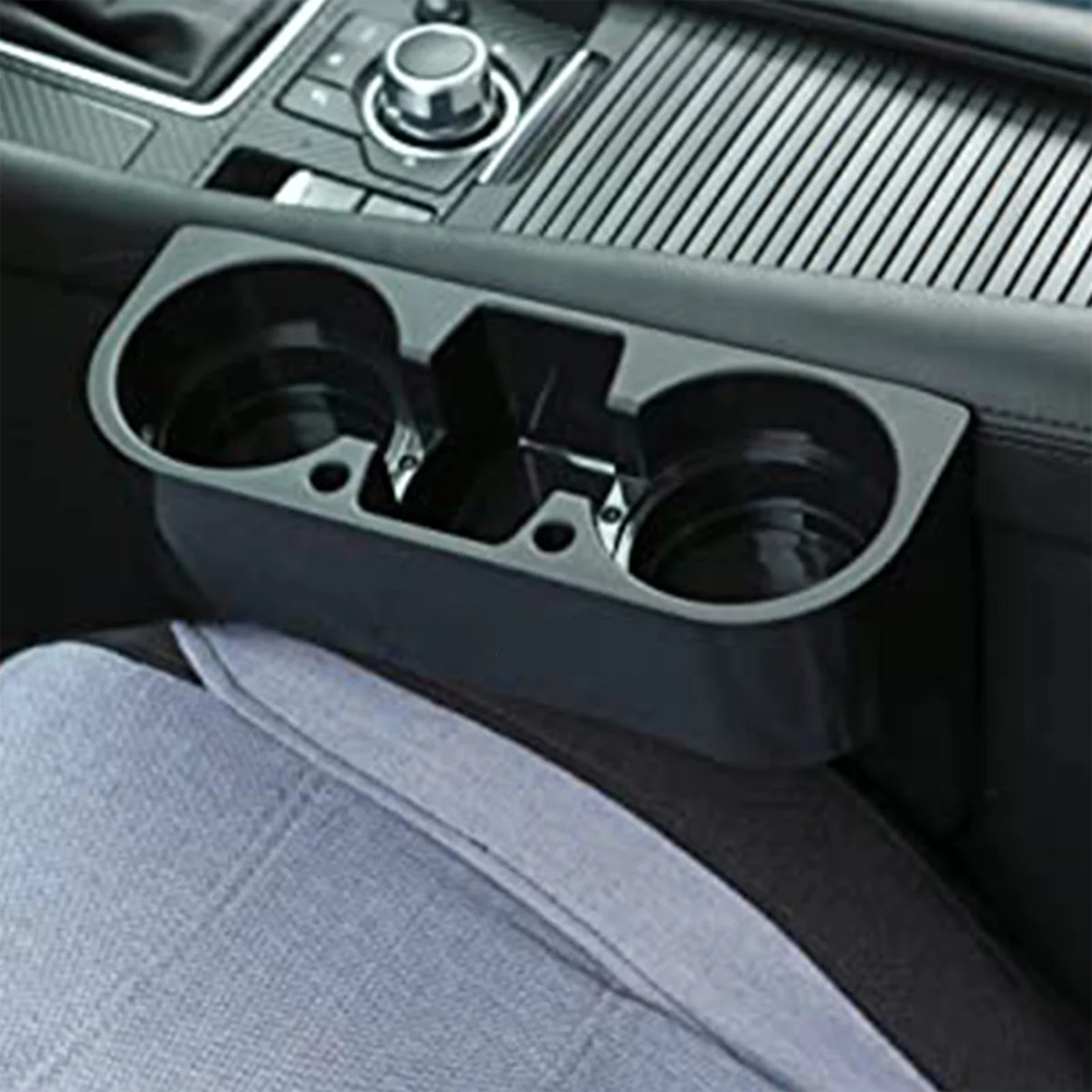 Custom Text and Logo Cup Holder Portable Multifunction, Fit with all car, Cup Holder Expander for Car, Vehicle Seat Cup Cell Phone Drinks Holder Box Car Interior Organizer - Delicate Leather