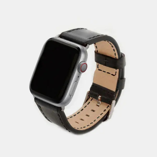 Leather Compatible With Apple Watch Strap | Morden | Black Delicate Leather
