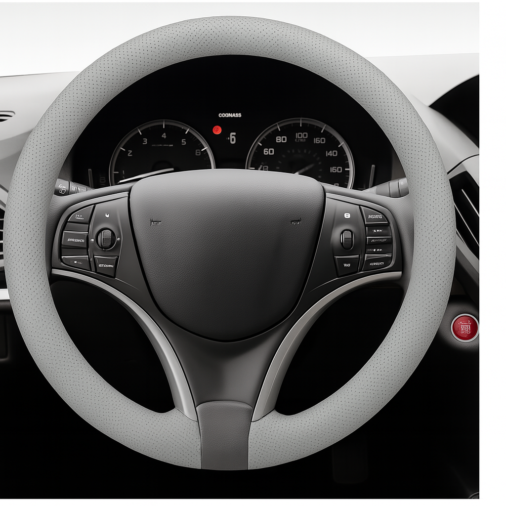 15-Inch Universal Leather Car Steering Wheel Cover for Protection