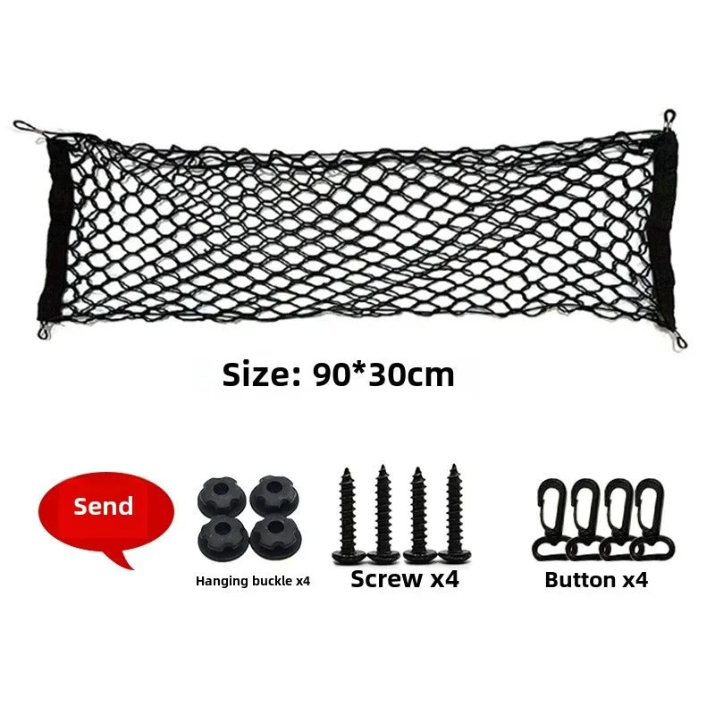 Rear Cargo Nets for SUV - Adjustable Car Trunk Cargo Storage Organizer Mesh Net - Delicate Leather