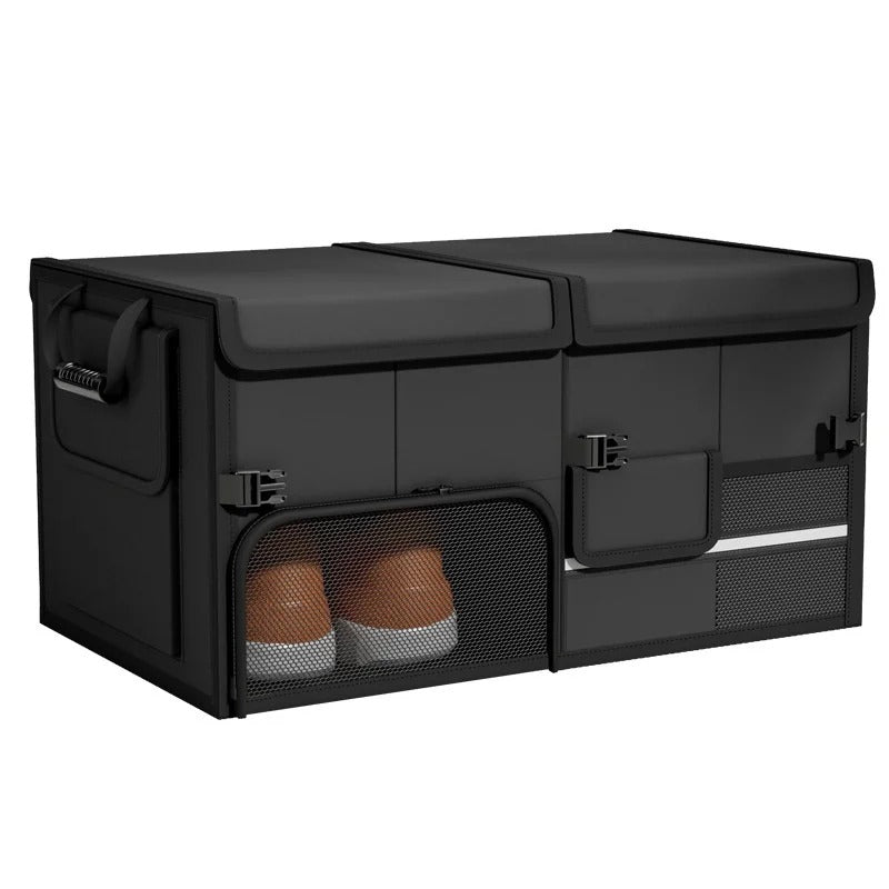Foldable Car Trunk Organizer – 60L Waterproof Oxford Storage Box with Handles - Delicate Leather  