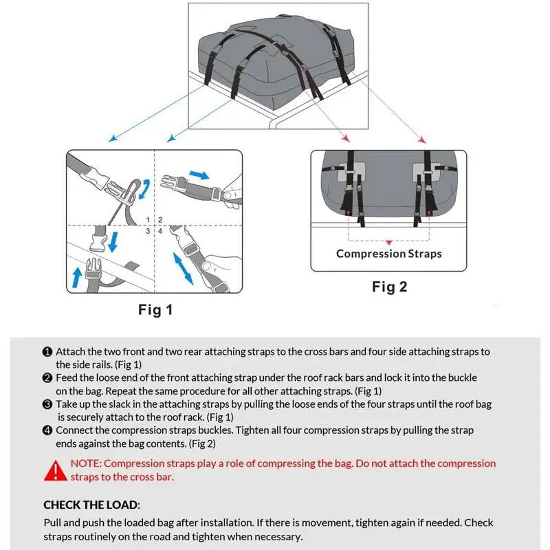 Car Roof Bag 600D Oxford Cloth Roof Rack Cargo Carrier