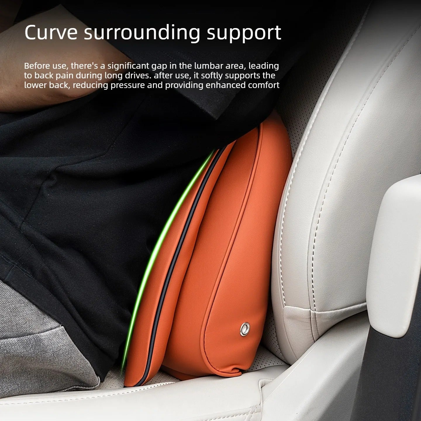 Nappa Leather Car Headrest & Lumbar Support Pillow Set – Universal Neck & Back Cushion - Delicate Leather