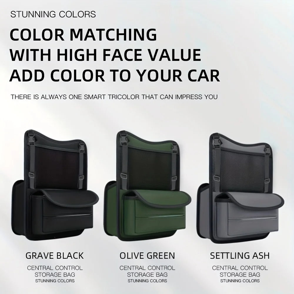 Car Net Pocket Organizer – Handbag & Purse Holder Between Seats - Delicate Leather